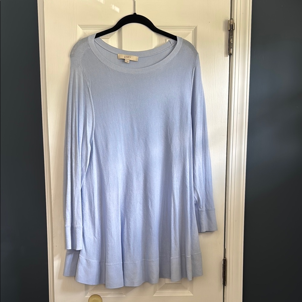 LOFT Light Blue Flowy Long Sleeve Top